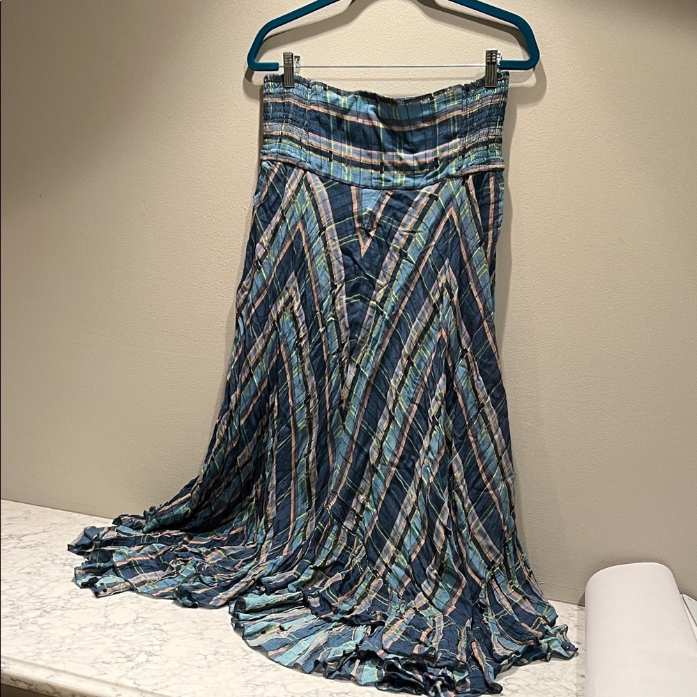 Free People Blue Plaid Women's Skirt
